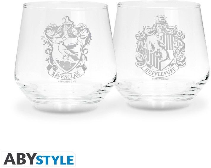 HARRY POTTER - 2 Glass Set Ravenclaw & Hufflepuff EUROPE x2