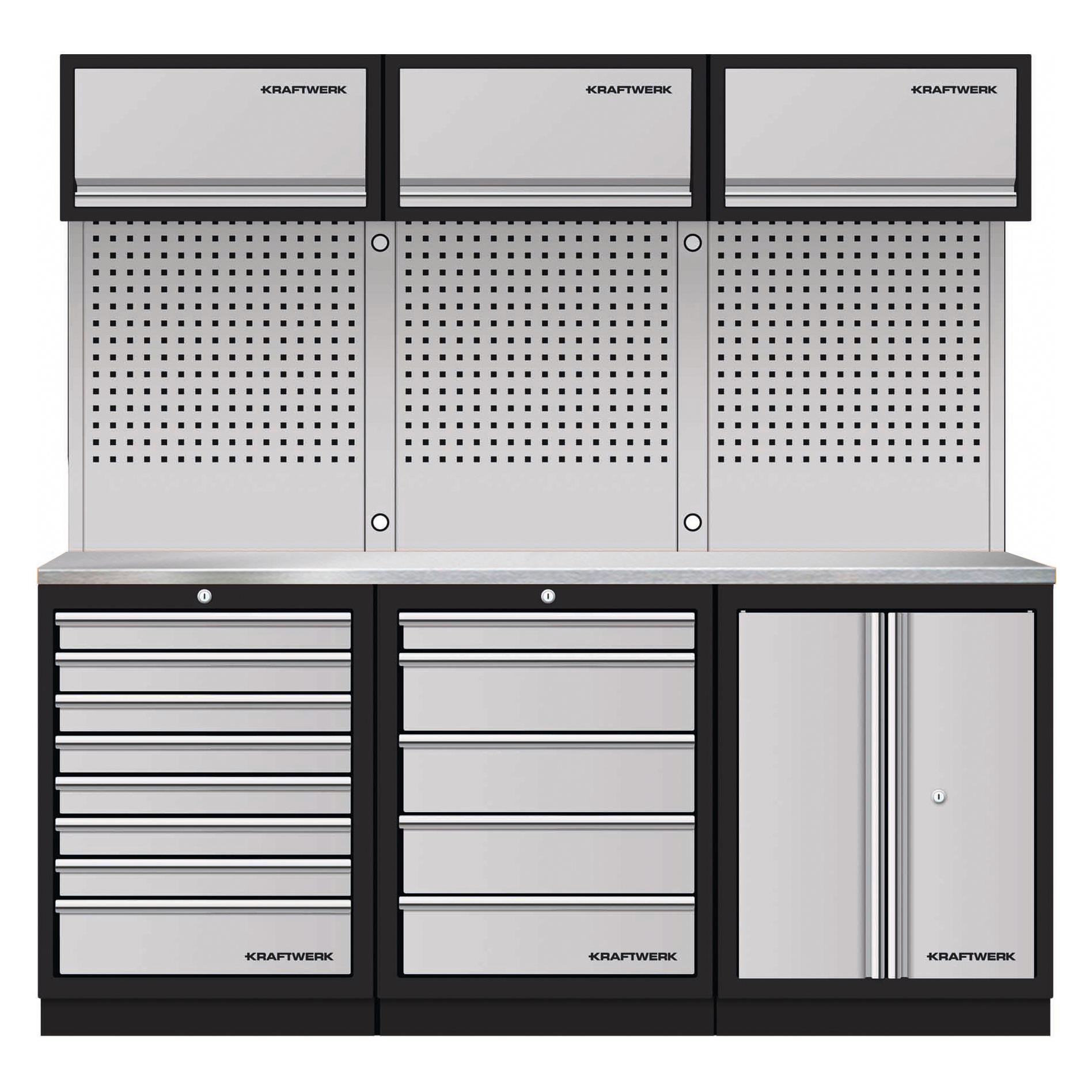 Kraftwerk Mobilio 3er Kombi Oberschrank Edelstahl (48.80 cm, 200 cm) (3964K-85S-K3IX)