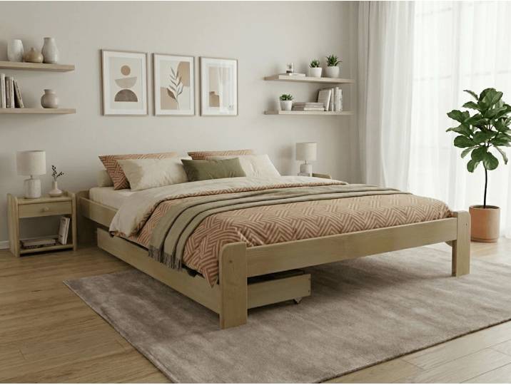 Bett ADA 140 x 200 cm, Kiefer Matratze: Matratze Sommera 18 cm, Lattenrost: Mit Lattenrost