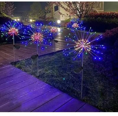 Uplift Picks Solar Firework Garden Lights With 200 LEDs For Magical Outdoor Decor multicolor 1 Pc 90 Leds
