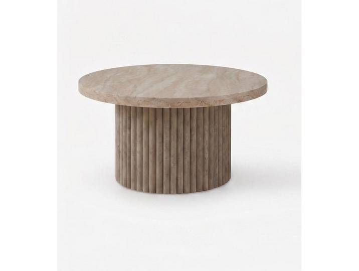 Xlmoebel Couchtisch Runder Graubeige Couchtisch im modernen, minimalistischen Stil, Made in Europa
