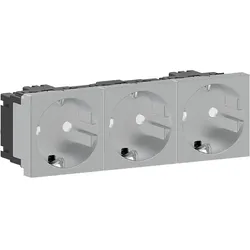 GGK 6975 Steckdose 3-fach gerade M45-3G-9006, 45x45mm erhöhter Berührungsschutz, alu M45-3-Steckdose M453Steckdose