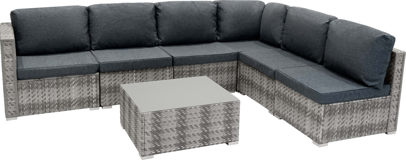 Monster Shop Rieten modulaire meubelsset, 7-delig – Grijs