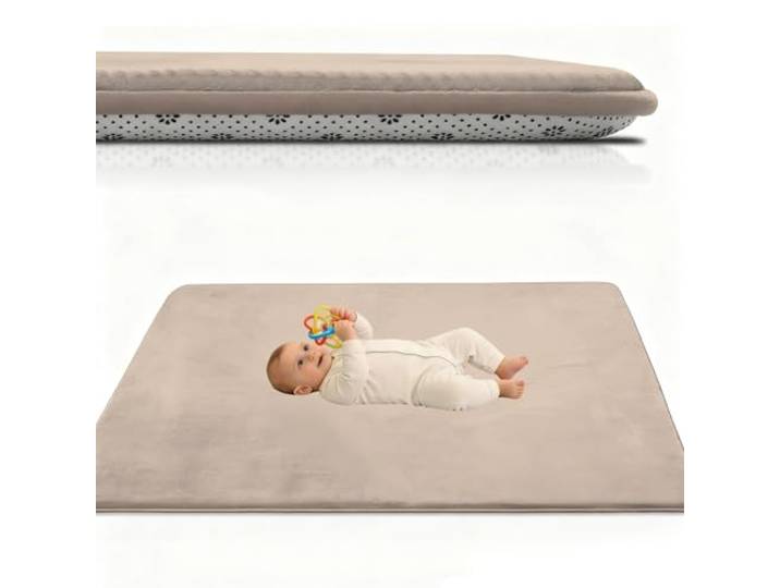 Atemrdsye Spielmatte Baby 160 x 200 cm Hellbraun Krabbelteppich Baby, 2.5cm Dicke Krabbelmatte Memory Foam Kinderteppich, Teppich Kinderzimmer, Krabbeldecke Baby Rutschfester Spielteppich Baby