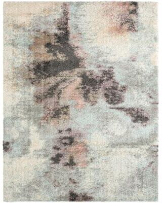 KALATY Zenith Abstract Shag Blue/Pink Area Rug