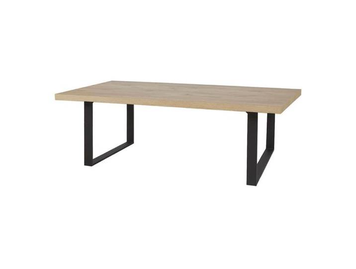 CANYON - Table Rectangulaire 230cm Aspect Bois Piètement U Métal Noir