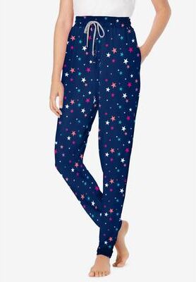 Plus Size Women's Relaxed Pajama Pant by Dreams & Co. in Evening Blue Multi Stars (Size 22/24) Pajama Bottoms