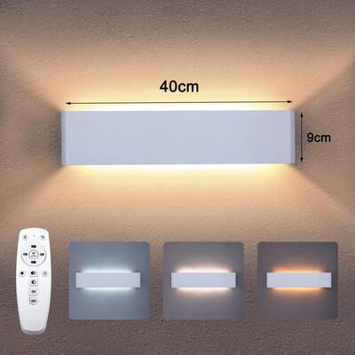 Youfap Market Remote Control LED Wall Lamp, Modern Dimmable Indoor Wall Light With LED Plate white