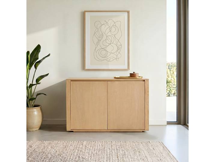 Buffet en bois de chêne 2 portes 120 cm - Yseult