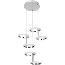 LED-Hängeleuchte Rong Chromfarben max. 24 Watt
