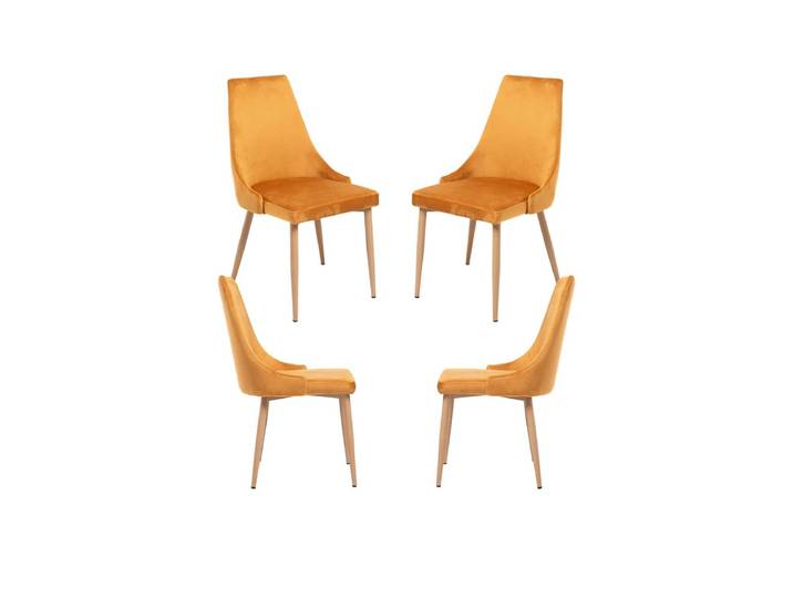 4er Set Stoik Wood Stühle - Senf