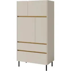 KOMMODE MURO 80/165/40cm mit 2 Schubladen 4 Türen Beige