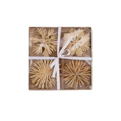 HOME STORY Strohanhänger Set   , beige , Naturprodukte , Maße (cm): B: 23 H: 2,5