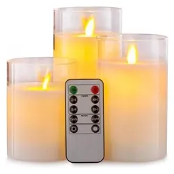Uniq, LED Kerzen, 3 stk. LED Bloklys - Transparent (3x)