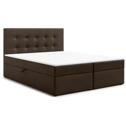 BOXBETT GALATA 140x200 cm mit Bettkasten und Matratze - Braun + TOPPER