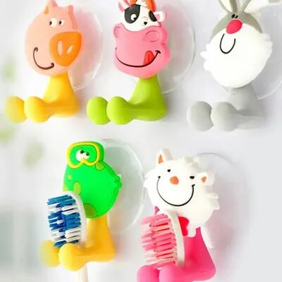 Perfect Picks Market Cartoon Rabbit Toothbrush Holder With Strong Suction Fun And Practical Storage For Kids cat