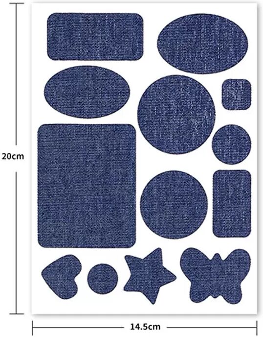 INF Denim Knie-/Ellenbogen-Reparaturflicken - Aufbügelflicken für Kleidung, Jeans (5er-Pack) Dunkelblau