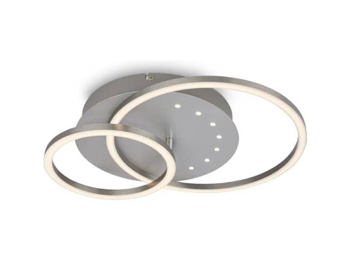 Briloner - Plafonnier LED avec petits points LED\, lumière blanche chaude\, plafonnier orientable\, lampe LED couleur aluminium\, lampe de salon 24W avec fonction mémoire\, 400x300x75 mm (LxlxH)