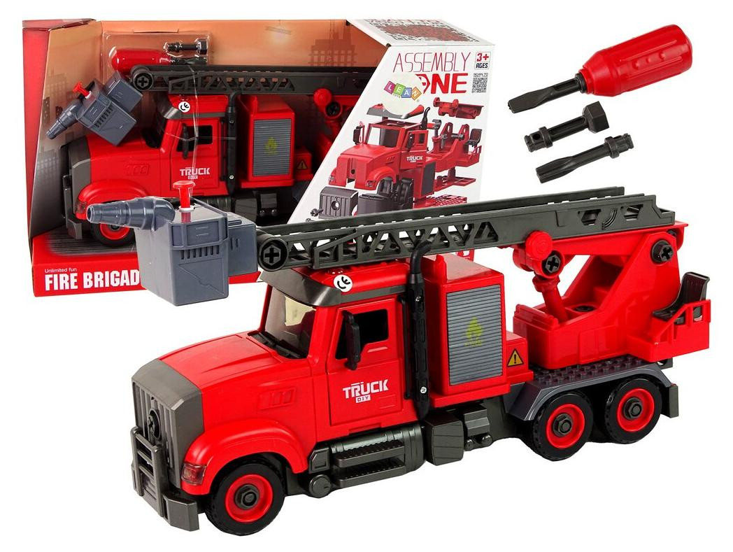 Lean Toys Brandweerwagen voor het losschroeven van accessoires Rood