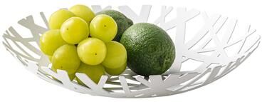 Yamazaki Home Fruit Bowl, Steel - L 10.24 x W 10.24 x H 1.77 inches