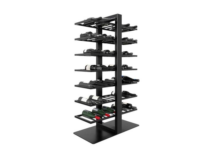 Metalo Pro Weinregal Corse Metall,Schwarz, Für 70 Weinflaschen 140/80/30cm, 30x140x80 cm, Weinregale