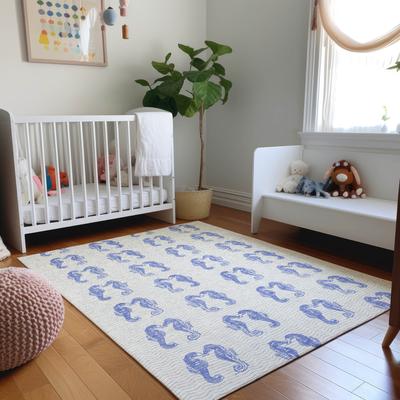 Addison Rugs Premium Washable Super Soft Coastal Seahorse Mayfield Rug