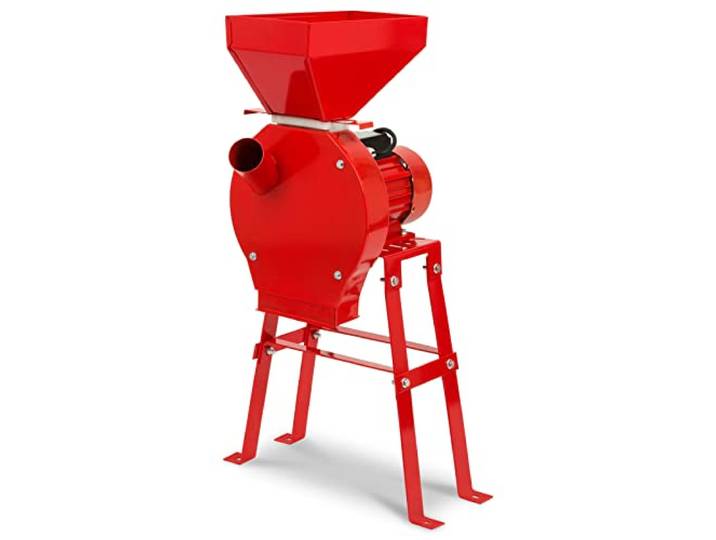 EBERTH Elektrische Getreidemühle mit Starkem 1100 Watt Elektromotor, Durchsatzmenge 240 kg/h, Schrotmühle mit Scharfer Edelstahlklinge, Vier Sieben und Untergestell, Zerkleinerer für Getreide
