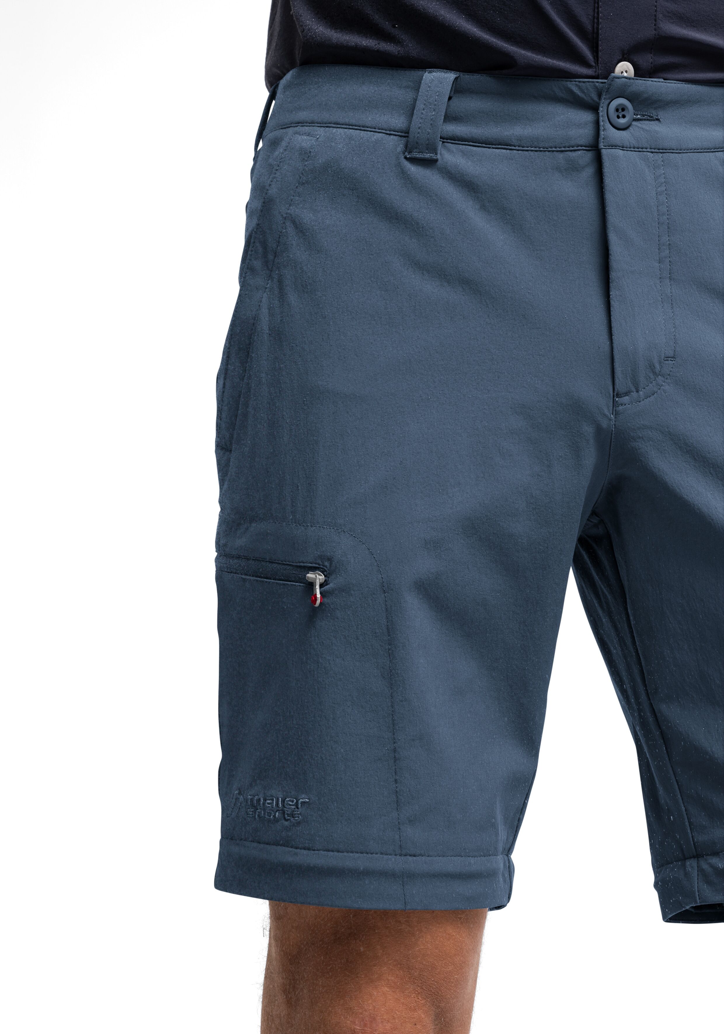 Maier Sports "Tajo" Herren Zip-Off Wanderhose, atmungsaktive Trekkinghose, Regular Fit jeansblau 27, Kurzgrössen