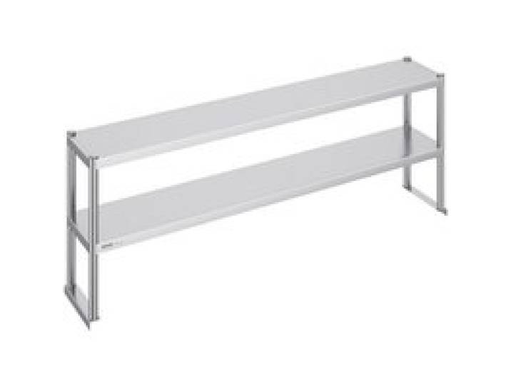VEVOR Dubbele bovenkast, bovenkast met dubbele bovenlaag van roestvrij staal, 305 x 1829 mm, bovenkast met dubbele bovenlaag, in hoogte verstelbare bovenkast, voorbereidingstafel voor keuken, restaurant en werkplaats