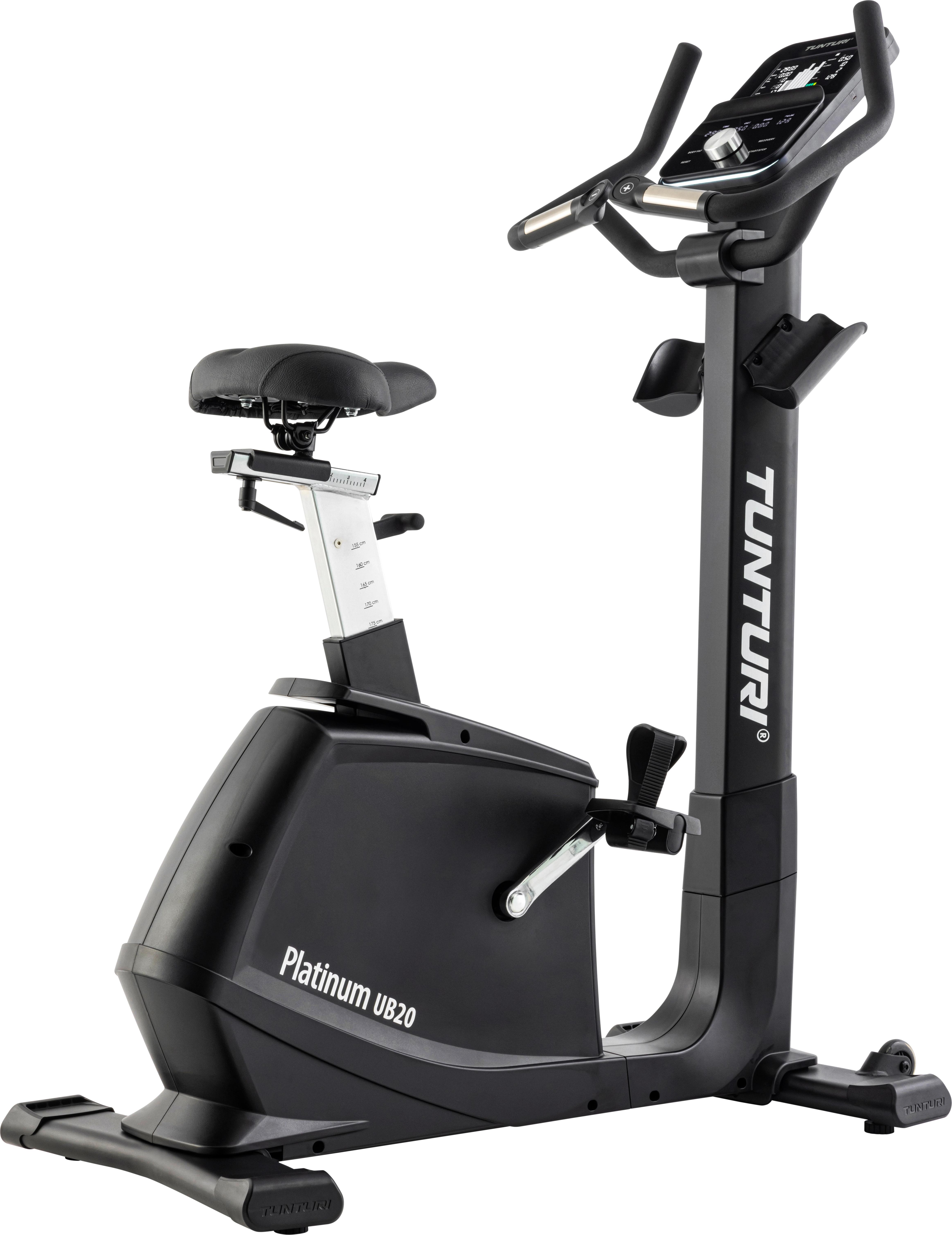 Tunturi Platinum E20 Heimtrainer - Magnetbremse - Ergometer Fitnessbike - 48 Widerstandsstufen - Integrierte Herzfrequenzsensoren - Bequemer Einstieg - Anpassbar
