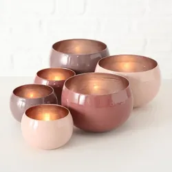 BOLTZE GRUPPE GmbH Windlicht Vilana S/2 3s D8-12 rosa Eisen