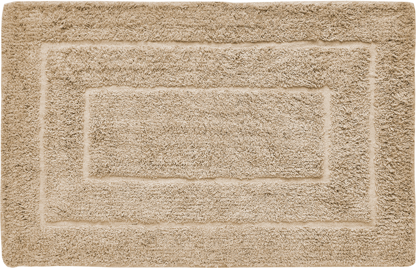 Badematte ANDIAMO "Havanna, 50xca. 80 cm, Badvorleger, Badezimmer Teppich", beige (beige, mit bordüre), H:7,5mm, Baumwolle, Polyester, Badematten, Badematte, Badteppich, Uni Farben, Hoch-Tief Effekt, verschiedene Designs beige, mit bordüre rechteckig (50c