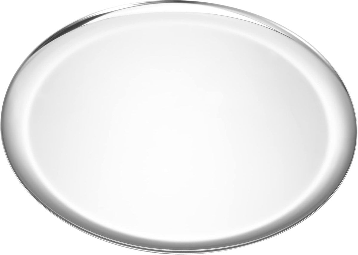 Rond zilveren dienblad van roestvrij staal voor sieraden en decoratie