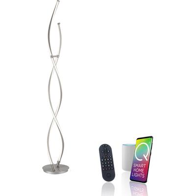 LED Stehlampe "Q-MALINA", silber (stahlfarben), 1, Ø 22cm H: 140,5cm, 1 Stk., NEUHAUS Q SMART HOME LIGHTS, Leuchten, LED Stehlampe
