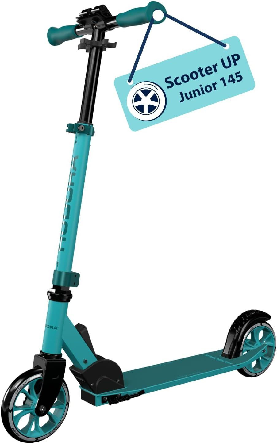 Hudora Scooter Up 145 Junior Opvouwbare kinderstep met verstelbaar stuur en blauwe polyurethanwielen
