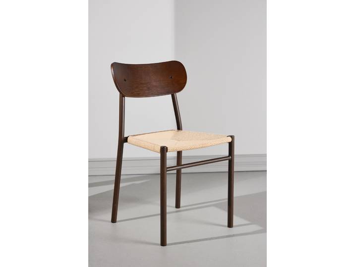 Esszimmerstuhl VENTURE HOME, braun (mokka, mocca, beige), B:45cm H:80cm, Polyester, Sperrholz, Stahl, Stühle, Esszimmerstuhl, Polsterstuhl skandinavisch, Seildesign, komfortabel