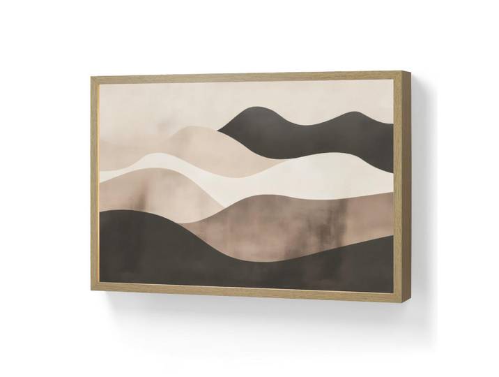 OnlyWow Wandleuchte MIT Akku Abstrakt - Landschaft - Wellen - Cremefarben 60x40 cm, Graubraun, Rechteckig, LED integrated, 60x40x8 cm, Lampen & Leuchten, Innenbeleuchtung, Wandleuchten
