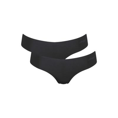 String SLOGGI "String Zero Microfiber Hipstring 2.0 2er Pack", Damen, Gr. L, schwarz, Obermaterial: 76% Polyamid PA. 24% Elasthan EL., Unterhosen String
