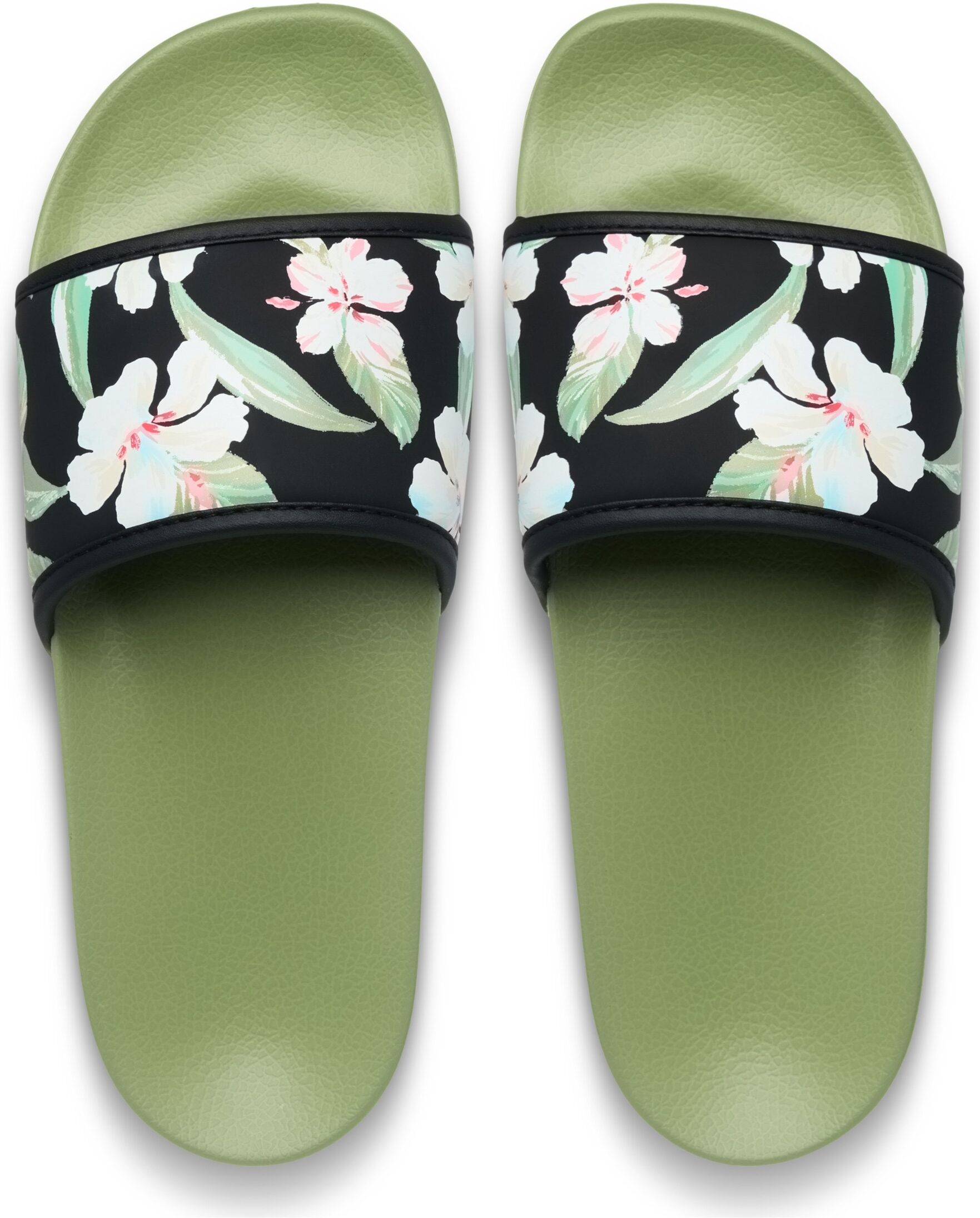 Badesandale ROXY "SLIPPY IV", Damen, Gr. 36, Textil, oil grün, Synthetik, Schuhe Badesandale, Badelatschen