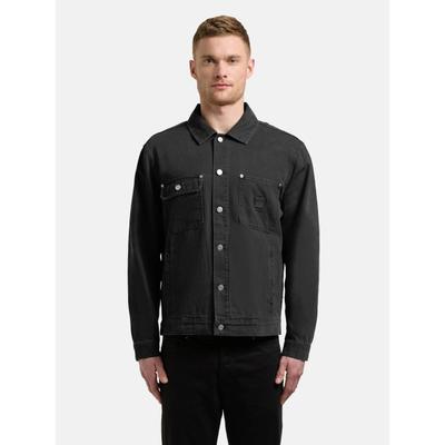 Jeansjacke KHUJO "Ronny", Herren, Gr. M (50), schwarz, Denim/Jeans, Obermaterial: 100% Baumwolle, gerade hüftbedeckend, verstellbar,Ärmel mit Ärmelschlitz abgesteppte Kante mit Knöpfen,verstellbar, Jacken Jeansjacke, Herren Denim-Jacke mit Brusttaschen
