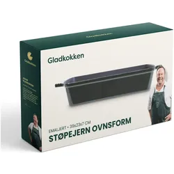 Gladkokken - Cast Iron Oven Dish - Deep Bottle Green - 39x23x7 cm, Auflaufform, Grün