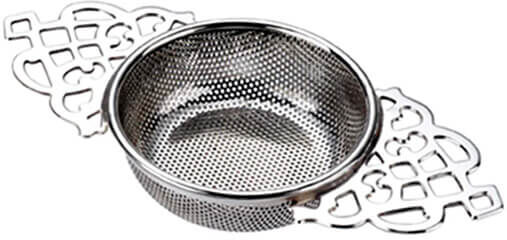 Arthur Price of England Silver Plate Extra Fine Mesh Tea Strainer with Fancy Handles