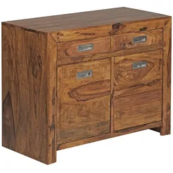 FineBuy Sideboard 90 x 70 x 40 cm Sheesham