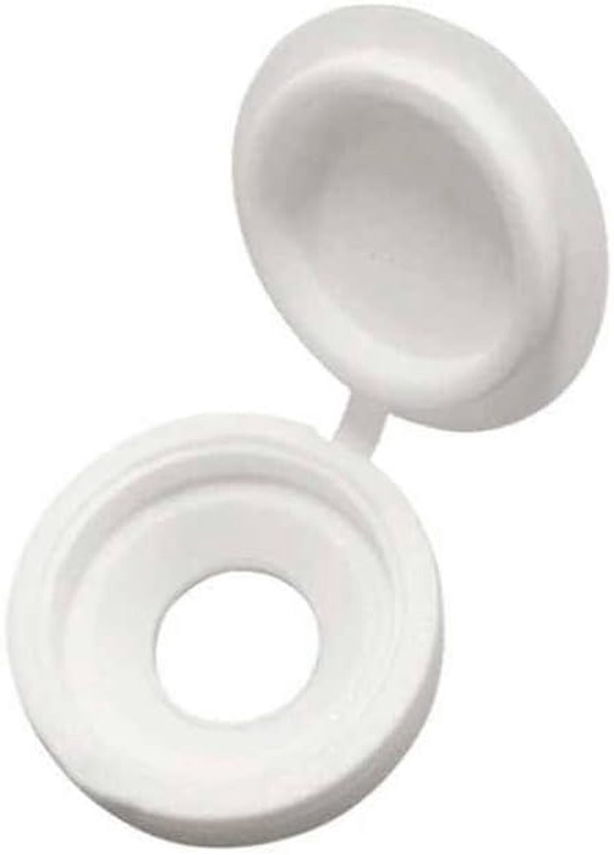 500 stuks Witte kunststof schroefdoppen van nylon voor afdekken en beschermen van schroeven