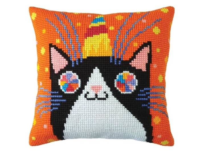 Collection d'Art Kruissteekkussen, borduurpakket, leuk feest, borduurafbeelding, gedrukt