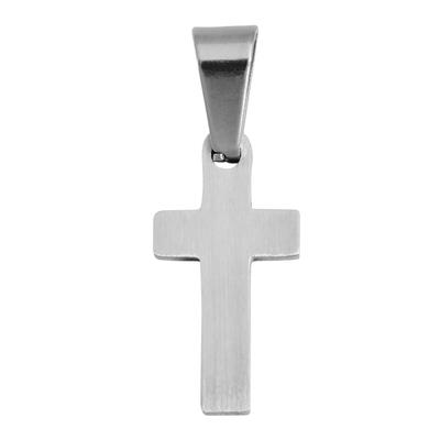 Kreuzanhänger AKZENT "Ceperi" Silber-Optik - Kreuzanhänger- Matt", silber (silberfarbig), Schmuckanhänger, Damen, Edelstahl