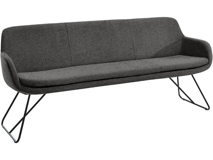 Essbank, 180x66 cm, Chenille, Grau & Schwarz, Gepolstert, Modern, Musterring