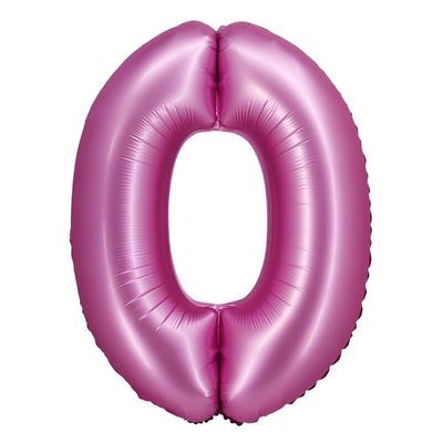 XL Folienballon pink matt Zahl 0