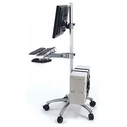 MonLines MBS010 Monitor Rollständer mit PC Halterung, Höhe 1800mm