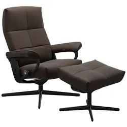 Stressless Sessel mit Hocker David Cross Leder Braun Batick Brown L (Large)